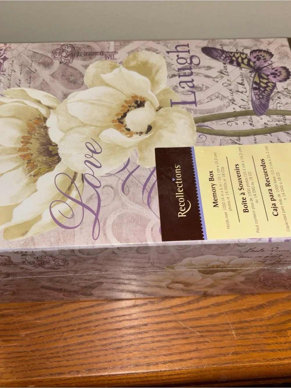 Recollections Lavender Floral Memory Box - Cream & Purple
